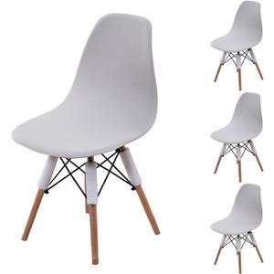 NILUOH Shell Chair Cover Mid Century Modern Dining Chair Covers Lounge Armless Chairs Covers for Kitchen,Dining Room,Set of 4,Bright Gray