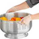 16 Qt. Aluminum Colander with Base and Handles  Heavy-Duty 16-Gauge Commercial Strainer for Pasta, Fruits, and Vegetables- (Large Colander with Top Diameter of 16.5 inches) (1, 16 Quart)