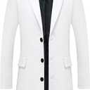 Lisskolo Men's Classic Wool Trench Overcoat Single Breasted Mid Long Wool Blend Top Pea Coats Jackets (Medium, White)