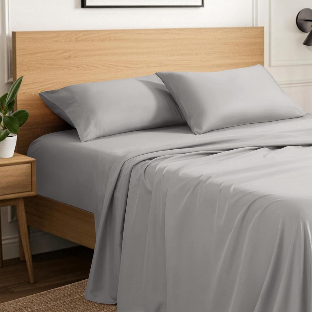 Ivy Union Twin Extra Long Sheet Set - Ultra-Soft Cooling with Deep Pockets - Breathable, Easy-Fit - Hotel Luxury Bedding Sheets & Pillowcases (Twin XL, Light Grey)