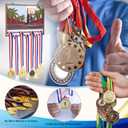 3D Sports Medal Holder Display Hanger Wooden 15.7x10.2 Inch Sturdy Trophy Shelf Wall Mount Medals Trophys Easy to Install for Marathon Trail Running Basketball Gift for Athletes(Basketball)