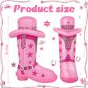 MiniInflat 7ft Inflatable Western Boots with Built in LED Lights Blow up Boots Decoration for Western Cowboy Cowgirl Birthday Baby Shower Party Indoor Outdoor Yard Decor(Cowgirl)