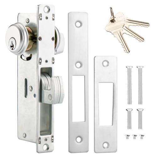 MaxxGeek Storefront Mortice Hook Door Lock, Commercial Door Locks Mortise Cylinder, Storefront Door Mortise Lock Hook Deadbolt(1-1/8" Backset)