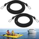2 Pcs Floating Mat Bungee Cord with Hooks, Floating Mat Tether Kit, Foam Lake Mat Bungee Cords Heavy Duty Outdoor for Fixing Lily Pads, Inflatable Pool, Kayaks, Trailers