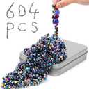 Magnetic Beads Balls Fidget Toys Adults 600 PCS Mini Magnetic with Four Big Magnetic Putty Desk Toys, Fidget Toys for Adults, Office Desk Toys, Colorfully (Multicolored)