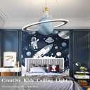 O'NEELDY Astronaut Hanging Lamps, Creative LED Chandeliers with Pendant Dimmable Planet Light for Kids Room, Boys Room, Nursery, Toys Room - 19''/40W, Small