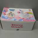 iPlay, iLearn Bouncy Pals Hopping Unicorn Horse, Toddler Girl Inflatable Bouncing Animal Hopper Toy, Outdoor Indoor Plush Ride on Bouncer, Baby Birthday Gift 18 Month 2 3 4 Year Old Kid - Unicorn