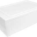 Space-saving Plastic Storage Box Clothes Drawer Organizer Drawer Clothing Organizer Storage Containers Cube Bins (White) 3.94"D x 7.09"W x 3.94"H