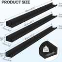 HOOBRO Floating Shelves, Wall Shelf Set of 3, 47.2 Inches Hanging Shelf with Raised Edge and Invisible Brackets, for Bathroom, Bedroom, Kitchen, Office, Living Room Decor, Black BK92BJ01