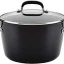 KitchenAid Hard Anodized Nonstick Stockpot with Lid, 8 Quart, Onyx Black