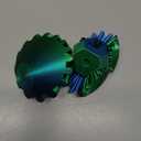 Gear Ball 3D Printed Spin Ball Cube Fidget Toys, Gear Sphere Fidget Toy, GearSphere Desk Toy Stress Fidget Balls, Fidgets Spinners for Adults & Kids Anxiety Relaxing (3.1 Inch, Laser Green Blue)