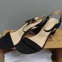 Ankis Nude Black Heels, 2.5'' Block Chunky White Clear Silver Heel Dressy Open Toe Heels For Women Ankle Strap Low Short Thick Strappy Dress Comfortable Sandal Casual Party Wedding Event Summer Shoes 7.5
