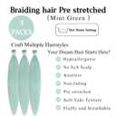 Teal Braiding Hair Pre Stretched Crochet Hypoallergenic Non Toxic Synthetic Hair Extensions for Knotless Braids