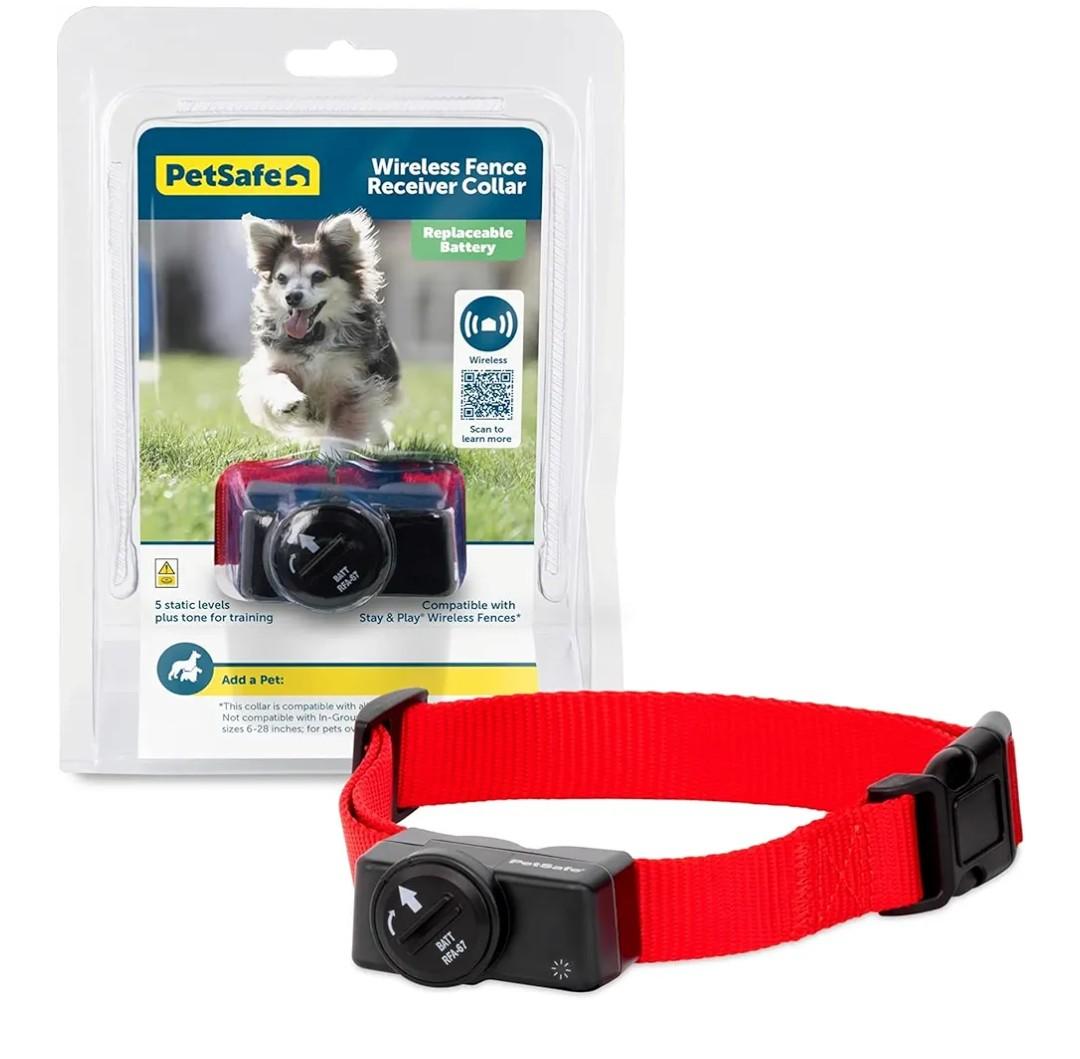 PetSafe Wireless Pet Containment System Receiver Collar - Battery-Operated & Waterproof - Adjustable Receiver Collar with 5 Correction Levels - for Dogs 5lb+
