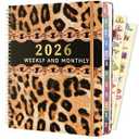2026 Planner Weekly and Monthly Daily Calendar Planners 8.5 x 11, Jan 2026-Dec 2026, Hard Cover Large Yearly Agenda with Stickers & Tabs for Women Work Home- Leopard