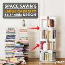 SpaceAid Cross Style 4 Tier Rotating Bookshelf, Spinning 360 Bookcase Lazy Susan Tower, Vertical Revolving Books Shelf Storage Round Carousel Space Saving Organizer, White