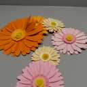 SUNBEAUTY Daisy Party Decorations, Paper Flowers, Party Decorations, Orange Yellow Flowers Wall Hanging, 1st Birthday Bridal Baby Shower Wedding Classroom Tea Party Daisy Dcor 10" 8" 5" Pack of 6 (Orange Pink Cream)