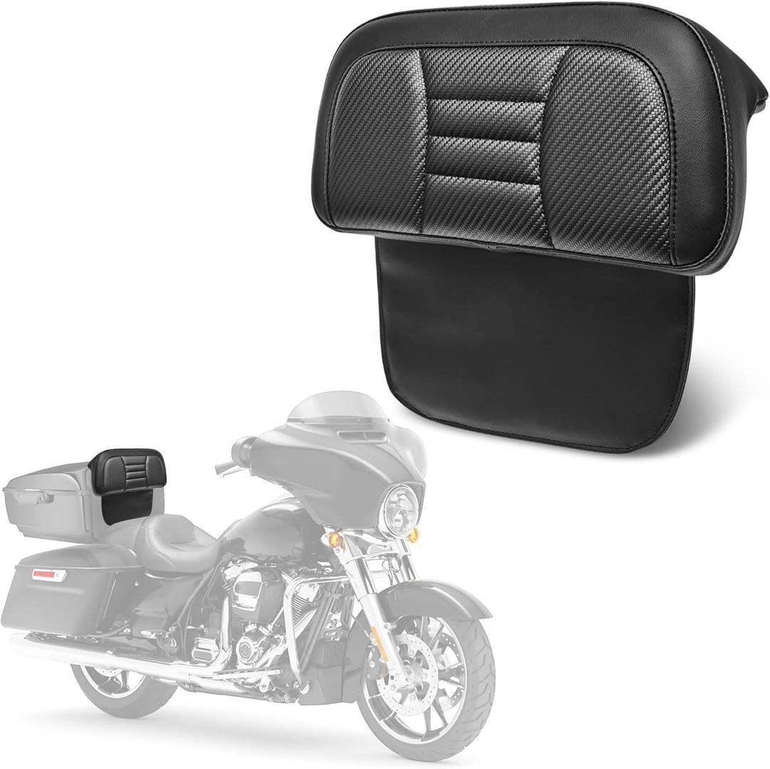 Goldfire Rear Trunk Backrest Pad Razor Chopped Backrest Pad Tour Pack Backrest Pad Fit for Harley Touring Models 2014-2025 Road King Street Glide Electra Glide, Black Woven