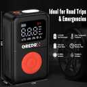 GREPRO Tire Inflator Portable Air Compressor, 160 PSI Portable Air Pump with Digital Pressure Gauge, LED Light, and Multiple Adapters for Car, Motorcycle, Bicycle, and Other Inflatables