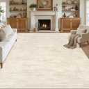 8x10 Area Rugs for Living Room: Vintage Boho Neutral Washable Rug Indoor Soft Large Area Rug Carpet for Bedroom Nursery Farmhouse Dining Room Office Floor Non-Slip Low Pile Under Table Rug Retro Beige