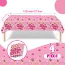 4PCS Mothers Day Tablecloth Disposable - 108" 54", Happy Mothers Day Table Cloth Best Mom Ever Flower Heart Tablecover Plastic Rectangle Table Cover for Dinner Party Decor