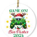 Personalized Game On Christmas Ceramic Ornament 2024, Custom Game Player Ornaments, Gaming Christmas Keepsake Gift for Kids Friend, Custom Name & Year Xmas Ornament for Game Lovers
