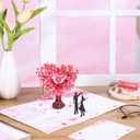 Pop Up Anniversary Card, 3D Love Tree Hearts Couple Wedding Card for Her, Wife, Husband, Him, Couple; Ideal Gift for Wedding, Romantic Birthday, Anniversary, Valentines, Mothers Day, 6x8 inch