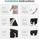 HOMEIDEAS 100% Linen Blackout French Door Curtains, Privacy Door Window Curtains, 26 X 68 Inch Room Darkening Blinds, Thermal Insulated Shades for Bedroom, 1 Panel, Black