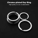 BiyrlyStainless Steel Keyrings,Round Key Rings for Flat Keychains For Home Car Office Keys Attachment (Silver)