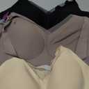 Gailife 3 Pack Nursing Bras for Breastfeeding Seamless V Neck Mesh Maternity Bra Comfort Pregnancy Sleep Bralette - XL, Black/ Beige/ Grey