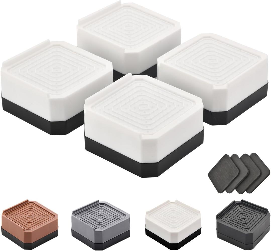 EclatBain Bed Risers Furniture Risers Heavy-Duty Rectangular Adjustable Block Lift to 3 inches and 4.3 inches Desk, Sofa, Chair Legs, Refrigerator, Washing Machine Support up to 4000 pounds