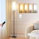 Ambimall Floor Lamps for Living Room, 64" Modern Floor Lamp with Remote Control and Stepless Dimmable Colors Temperature & Brightness, Standing Lamps for Living Room Bedroom Office, 9W Bulb Included (64.57 inches, Awhite)