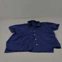Womens Cotton Linen Short Sleeve Button Down Shirts Casual V Neck Plain Blouses Tops (Large)