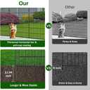 10 Panels No Dig Decorative Garden Fence with Gate - 48 in (H) x 22.6 ft (L), Dog Fence Outdoor for Yard, Rustproof Metal Animal Barrier Ground Stakes Fencing for Garden, Patio, Flower Bed