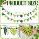 Chunful 2 Pcs Tropical Monstera Garland 6.56 ft Wood Palm Leaf Beads Banner Summer Hanging Garland for Hawaiian Luau Jungle Party Wall Fireplace Shelf Mantle Display Farmhouse Decor Home Supplies