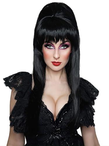 ALLAURA Vampire Wig Mistress of the Dark Black Wig – Black Beehive Wig for Witches Vampires & Halloween Queens | Compatible with Elvira Mistress of the Dark