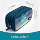 ZIPIT Half & Half Pencil Case, 3-Compartment Aesthetic Zipper Pouch, Teal | Clear-front pencil case for school, dedicated organizer panels, holds up to 70 pens & pencils, durable easy-care polyester