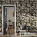 Safiyya Peel and Stick Wallpaper Forest Contact Paper 17.3" x 393" Vintage Tree Wall Paper Renter Friendly Self Adhesive Removable Wallpaper for Bathroom Vinyl Brown