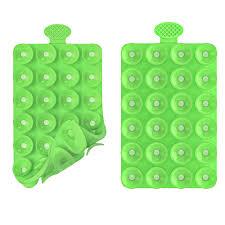 ZZGX Upgrade 2PCS Silicone Suction Cup Phone Case Mount Holder, Phone Accessory Holder Non Slip Phone Suction Cup Mat for Mirror Bathroom Home Kitchen (Green, Double Sided)