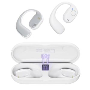Ilive Open Ear Bluetooth Headphones, 40 Hours Playtime Bluetooth 5.3 Wireless Sports Earbuds with Digital Display Charging Case, White Ilive Open Ear Bluetooth Headphones, 40 Hours Playtime Bluetooth 5.3 Wireless Sports Earbuds with Digital Display Charging Case, White