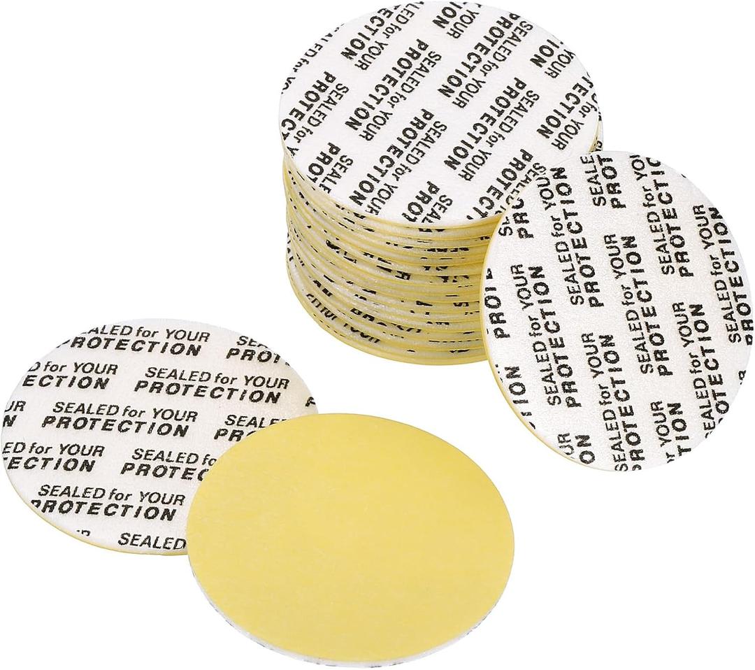 PATIKIL 32mm/1.25inch Foam Lid Liner, 100 Pack PS Foam Resistant Tamper Pressure Sensitive Seal With Dustproof Paper Back for Bottle Cap Liners Seals