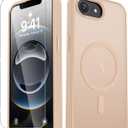 YENAPOON for iPhone 17e Case, iPhone 16e Case, Matte Magnetic Phone Cover [with 1 Screen Protector] [Support for MagSafe] [Shockproof Military Grade Protection] Translucent Frosted Back, Coral Pink
