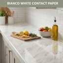 Extra-Thick Marble Contact Paper (High Gloss, Bianco White) 39.4" x 118.1"