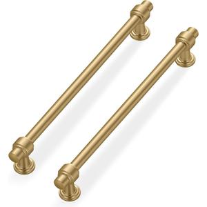 Lardmon 3 Pack 10 Inch(254mm) Hole Center Brushed Champagne Bronze Modern Cabinet Pulls Kitchen Cabinet Handles Kitchen Cabinet Hardware Timeless Drawer Vanity Pulls, Champagne(10x3)
