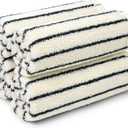 Jacquotha Striped Cotton Washcloths 4 Pack, 13 x 13 - Soft Wash Cloths for Bathroom, Kitchen, Gym, Face, Black and Cream