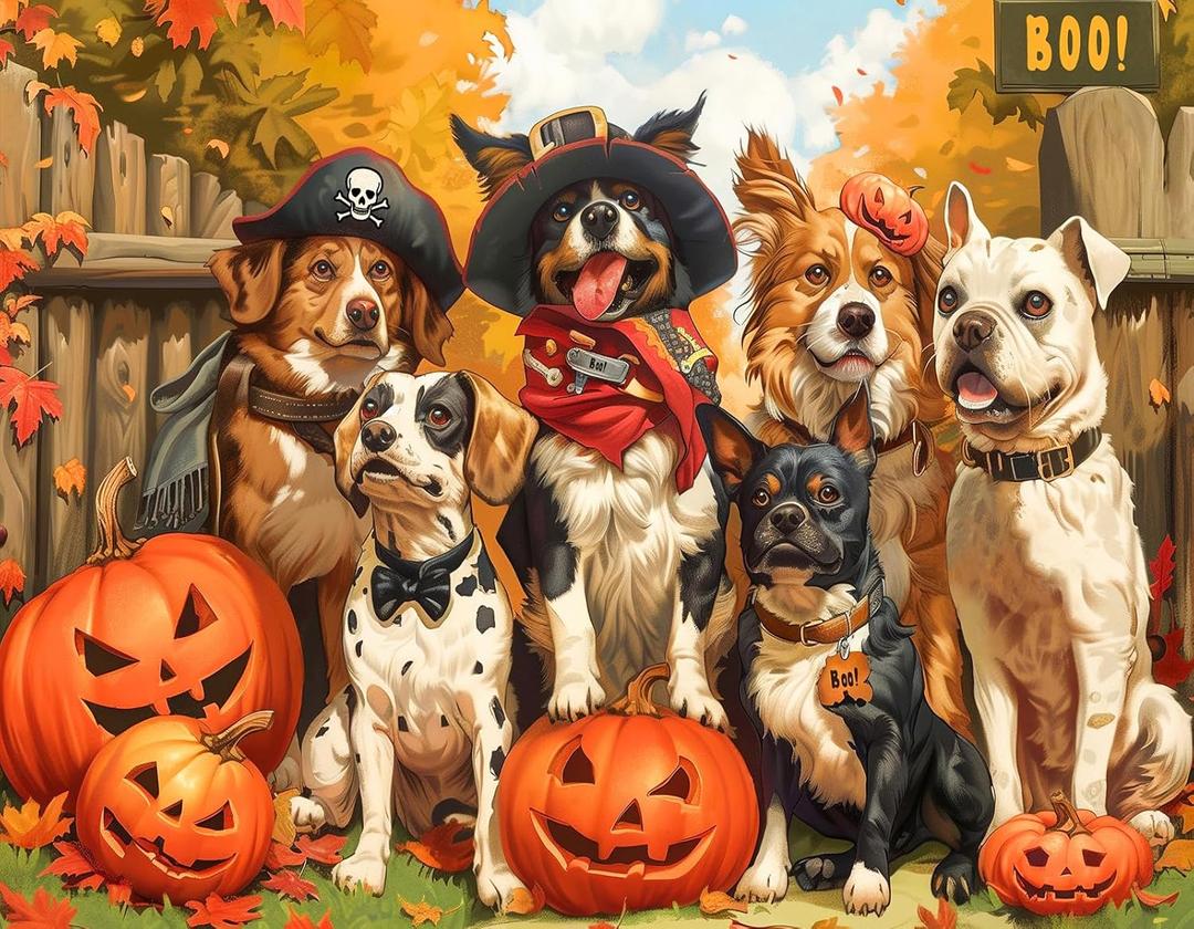100 Piece Puzzles for Kids, Halloween Dog 100 Piece Puzzles for Adults, Halloween Puppies 100 Pieces Puzzle, Puzzle for Kids Ages 4-8 Jigsaw Puzzle for Seniors Kid Ages 6-10 Brain Teaser