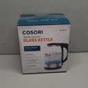 Cosori Electric Kettle, No Plastic Contact With Water, Wide Mouth For Easy Cleaning, Auto Shut Off, 1.7L Tea Kettle & Hot Water Boiler, Water Heater & Teapot, Borosilicate Glass, Black, 1500W (1.8 Quarts)