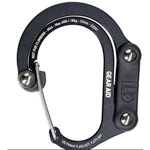 GEAR AID HEROCLIP (Mini) Carabiner Gear Clip and Hook, for Hanging Bags, Purses, Lanterns, Strollers, Tools, Helmets, Water Bottles, and More (1 Pack, Black)