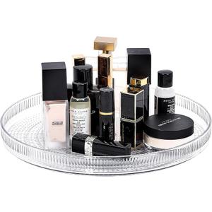 FreshKeeper Plastic Lazy Susan Organizer, Clear Pantry Shallow Lazy Susan Turntable for Cabinet and Kitchen 11