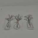 Pigort 3 Pieces Metal Flowers Wall Arts - Rustic Farmhouse Decor Beige Minimalist Flower Wall Decors for Living room Bathroom Bedroom Dining Room-Housewarming Gifts (Beige, Vase-C)